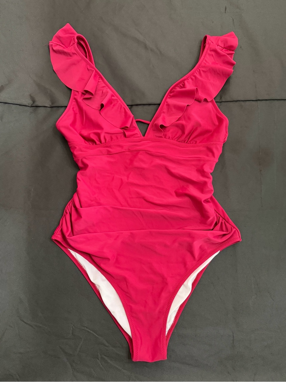 Cupshe Fuchsia Ruffle Strapless One-Piece - Picture 2 of 4